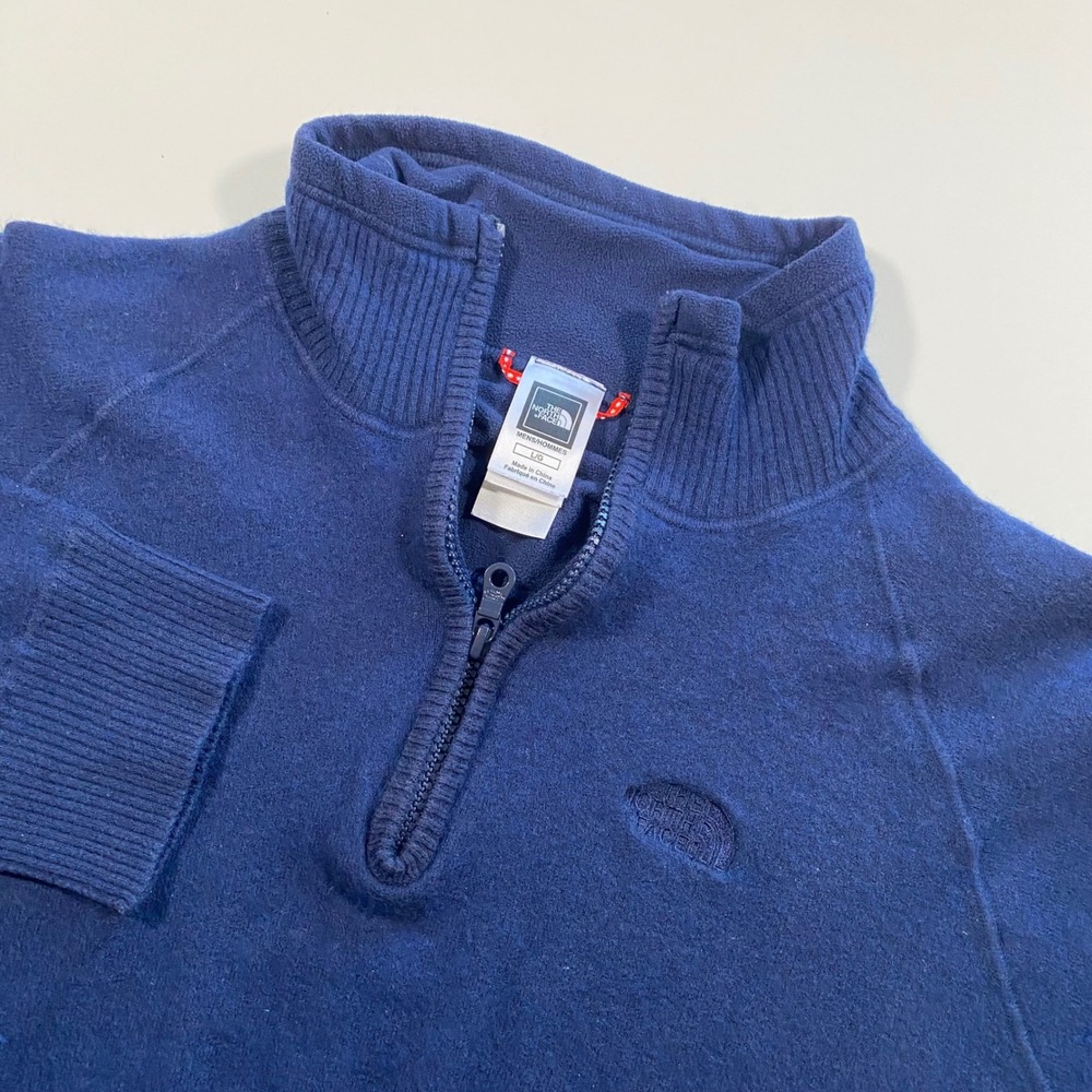 The North Face Mens Fleece 1/4 Zip Pullover‎ Navy Blue Size L G